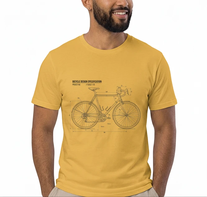 unisex t shirt fahrrad bauplan retro bike blueprint grafik design perfekte geschenkidee fr radsport fahrrad fans t shirt gold