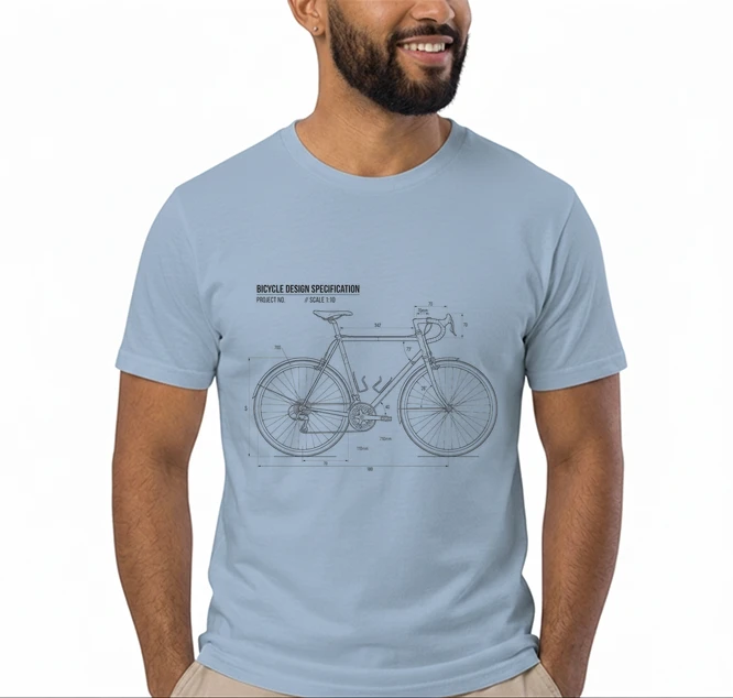 unisex t shirt fahrrad bauplan retro bike blueprint grafik design perfekte geschenkidee fr radsport fahrrad fans t shirt light blue