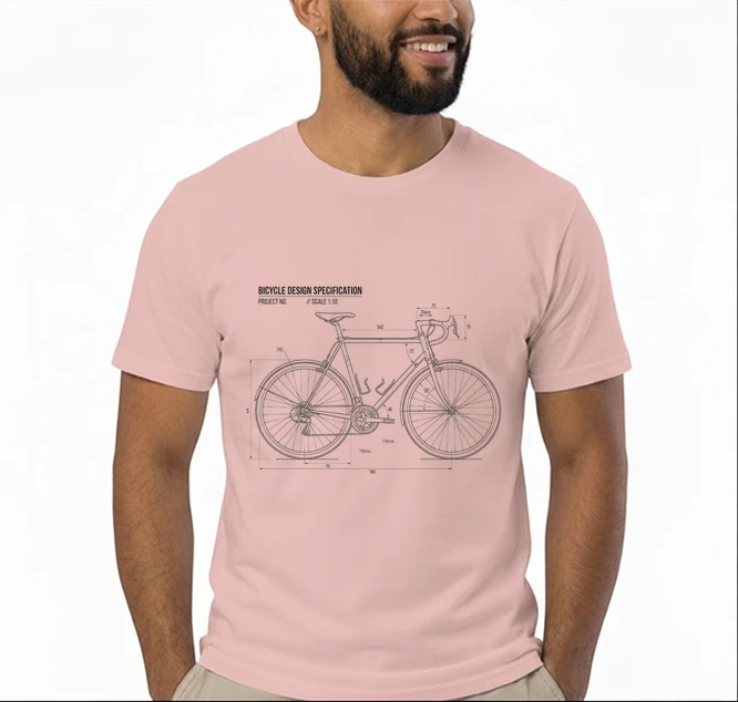 unisex t shirt fahrrad bauplan retro bike blueprint grafik design perfekte geschenkidee fr radsport fahrrad fans t shirt light pink