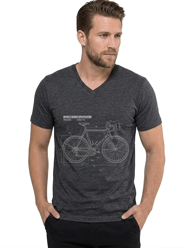 unisex t shirt fahrrad bauplan retro bike blueprint grafik design perfekte geschenkidee fr radsport fahrrad fans t shirt mit v ausschnitt anthracite melange