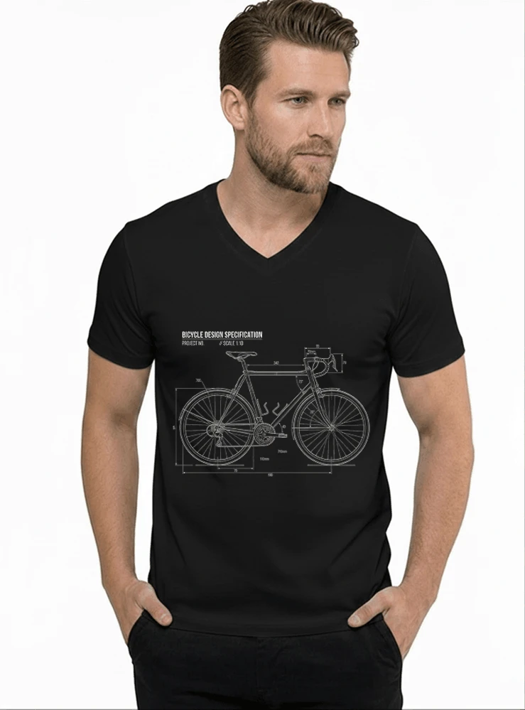 unisex t shirt fahrrad bauplan retro bike blueprint grafik design perfekte geschenkidee fr radsport fahrrad fans t shirt mit v ausschnitt black