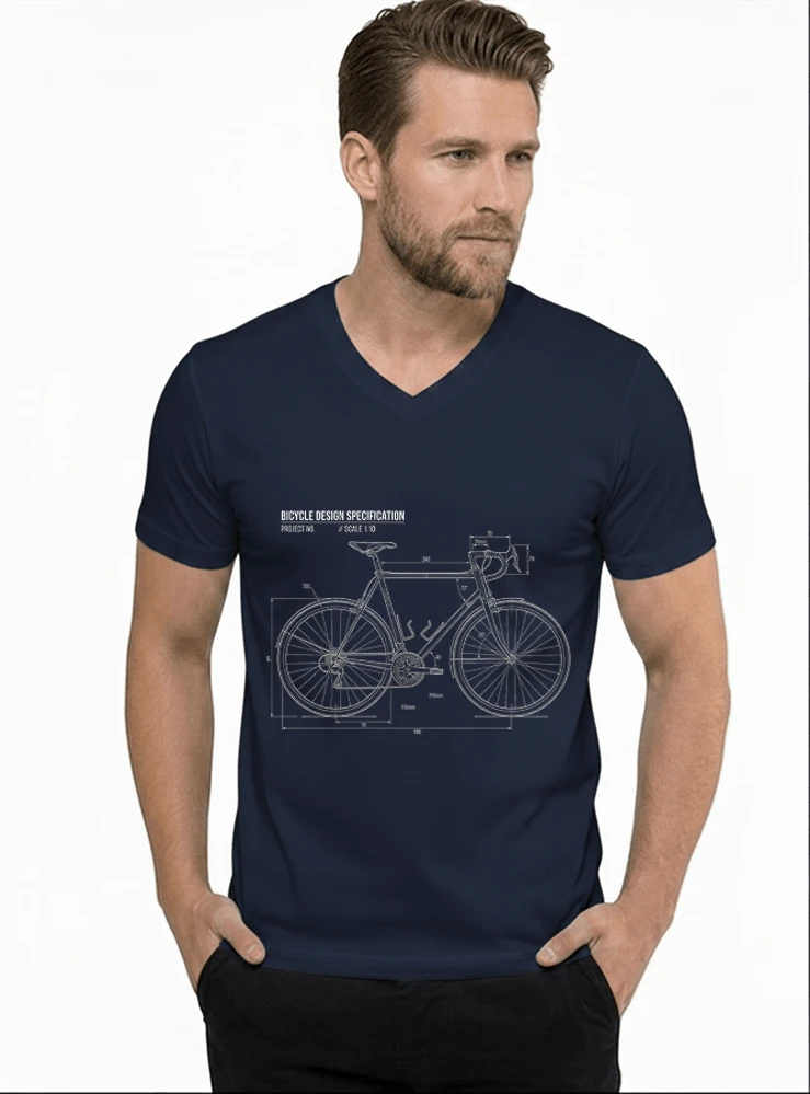 unisex t shirt fahrrad bauplan retro bike blueprint grafik design perfekte geschenkidee fr radsport fahrrad fans t shirt mit v ausschnitt navy