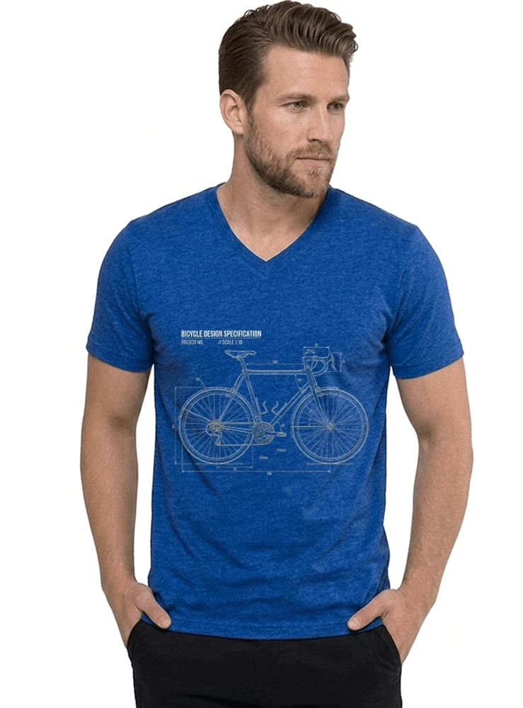 unisex t shirt fahrrad bauplan retro bike blueprint grafik design perfekte geschenkidee fr radsport fahrrad fans t shirt mit v ausschnitt royal blue