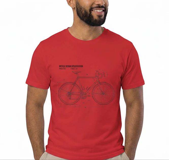 unisex t shirt fahrrad bauplan retro bike blueprint grafik design perfekte geschenkidee fr radsport fahrrad fans t shirt red