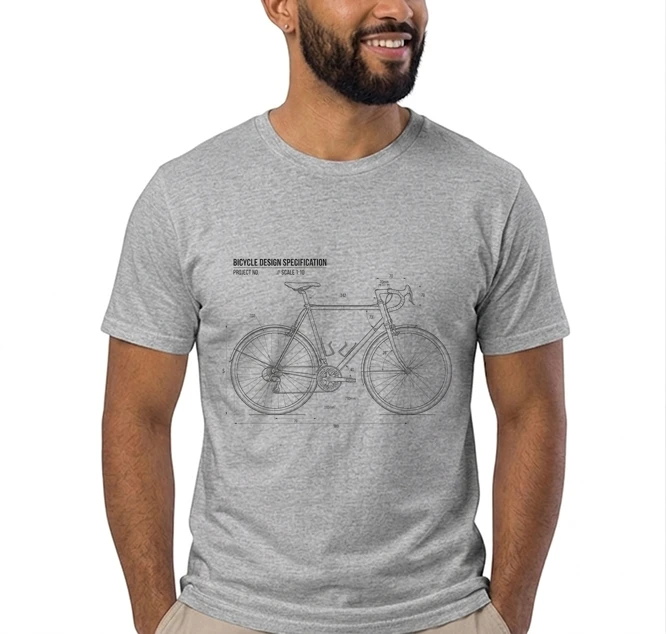 unisex t shirt fahrrad bauplan retro bike blueprint grafik design perfekte geschenkidee fr radsport fahrrad fans t shirt sport grey
