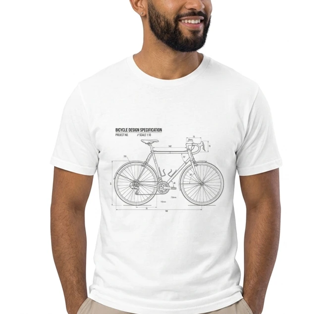 unisex t shirt fahrrad bauplan retro bike blueprint grafik design perfekte geschenkidee fr radsport fahrrad fans t shirt white