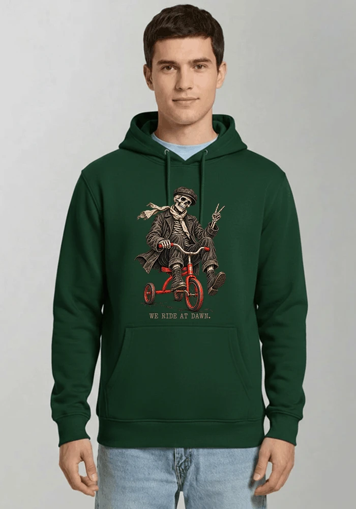 vintage t shirt mit skelett grafiklustiges halloween shirt fr biker kapuzenpullover forest green