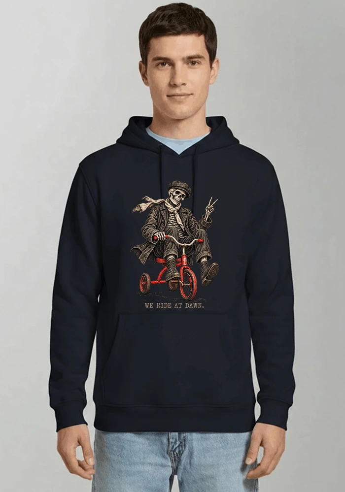 vintage t shirt mit skelett grafiklustiges halloween shirt fr biker kapuzenpullover navy