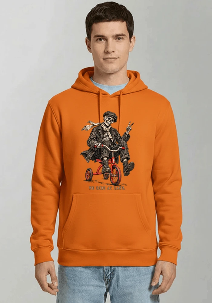 vintage t shirt mit skelett grafiklustiges halloween shirt fr biker kapuzenpullover orange