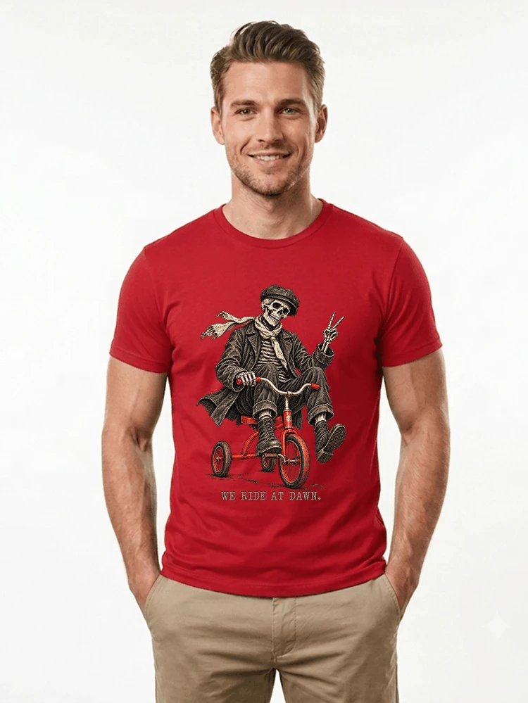 vintage t shirt mit skelett grafiklustiges halloween shirt fr biker t shirt red