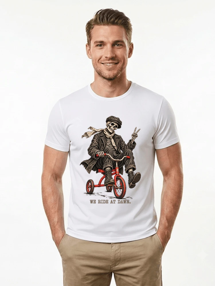 vintage t shirt mit skelett grafiklustiges halloween shirt fr biker t shirt white